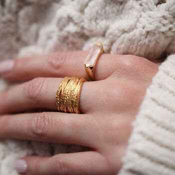 Multi Band 18k Gold Plated Vermeil Ring, 5 of 6