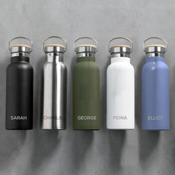 Personalised Insulated Bottle With Bamboo Lid, 3 of 8
