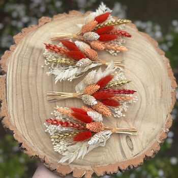 Burnt Orange Dried Flower Buttonhole, 3 of 3