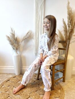 Children's Cotton Pyjama Set Woodland Snow Forest, 2 of 8