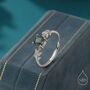 Moss Agate And Leaf Single Stone Ring In Sterling Silver, thumbnail 1 of 10