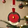 Hand Painted Personalised Wooden Fox Christmas Decoration – My First Christmas Bauble, thumbnail 8 of 8
