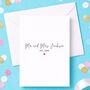 Mr And Mrs Personalised Names And Established Date Wedding Card, thumbnail 2 of 5