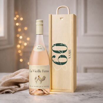 Personalised 60th Birthday Rosé Wine Gift Set, 3 of 8