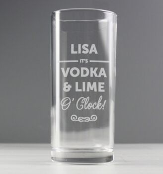 Personalised Its…O Clock Hi Ball Glass, 4 of 4