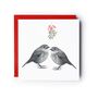 Robin Kisses Under The Mistletoe Christmas Card, thumbnail 1 of 4
