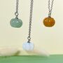 Pumpkin Gemstone Silver Necklace, thumbnail 3 of 7