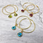 18k Gold Vermeil Plated Birthstone Large Hoops, thumbnail 1 of 8