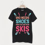 Wear Skis Not Shoes Men's Retro Après Ski T Shirt, thumbnail 2 of 2