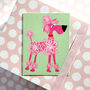 Pink Poodle Dog Mini Greetings Card, thumbnail 5 of 5