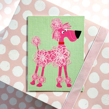 Pink Poodle Dog Mini Greetings Card, 5 of 5