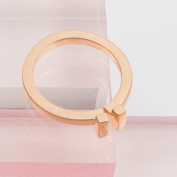 Rose Gold Plated Silver Bar Ring, 4 of 5