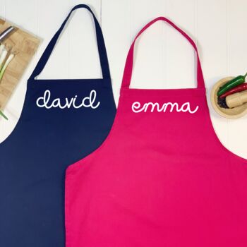 Couples Personalised Apron Set, 3 of 4
