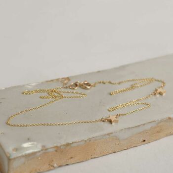 Two Little Solid Gold Star Necklace, 3 of 5
