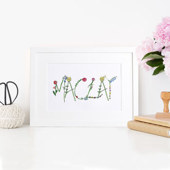 Personalised Flowers Family Name Print, 2 of 3