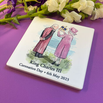 King Charles Coronation Ceramic Coaster, 3 of 3
