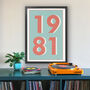1981 Personalised Year Typography Print, thumbnail 3 of 11