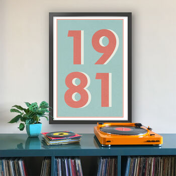 1981 Personalised Year Typography Print, 3 of 11