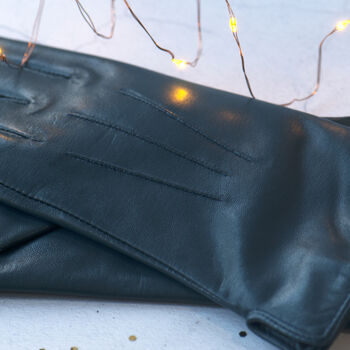 Blue Soft Lined Leather Gloves, 7 of 11