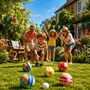 Family Game Boccia With Wooden Bowls For Outdoors, thumbnail 1 of 6