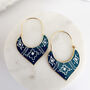 Boho Blue Marrakech Enamel 18k Gold Plated Earrings, thumbnail 6 of 8