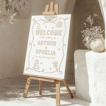 Hand Drawn Whimsical Wedding Welcome Sign, 2 of 8