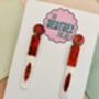 Red Felt Tip Pen Glitter Earrings / Teacher Graduation Gift School Stationery Jewellery / Gift For Writers And Editors Creative Journaling Accessory / Stationery Gift Retro School Supplies Sparkle, thumbnail 3 of 5