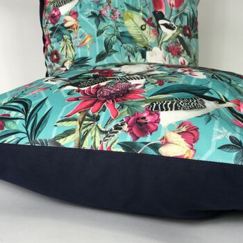 Velvet Bird And Flower Cushion Cover, 4 of 5