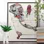 Space Robot In The Bath. Funny Bathroom Poster Print, thumbnail 1 of 6