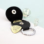 Personalised Brass Plectrum With Leather Keyring Case, thumbnail 3 of 5