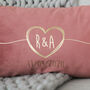 Personalised Heart Initials Velvet Foil Cushion, thumbnail 2 of 3