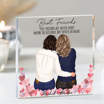 Personalised Character Print For Best Friend Hearts, 2 of 9