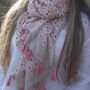 Pink Printed Ikat Tassel Summer Scarf, thumbnail 5 of 12