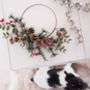 Christmas Half Wreath With Personalised Ribbon, thumbnail 2 of 2