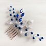 Silver Leaf And Blue Pearl Hair Comb, thumbnail 3 of 8