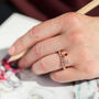 Pave Star Beaded Charm Ring With Birthstone, thumbnail 2 of 10