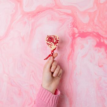 White Chocolate And Raspberry Heart Lolly, 2 of 5