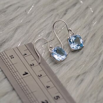 Blue Topaz Silver Dangle Earrings, 6 of 7