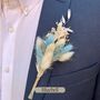 Blue And White Dried Flower Buttonhole, thumbnail 1 of 2