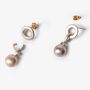 Silver Bead Circle Drop Earrings, thumbnail 2 of 5