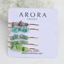 Crystal Gemstone Hairslides Set Of Five Choice Of Crystals, thumbnail 3 of 7