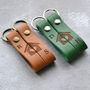 Couples New Home Gift Personalised Leather Keyring Set, thumbnail 4 of 10