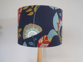 Dark Blue Exotic Floral Lampshade, 4 of 6