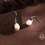 Freshwater Pearl Drop Hook Earrings In Sterling Silver, thumbnail 8 of 10