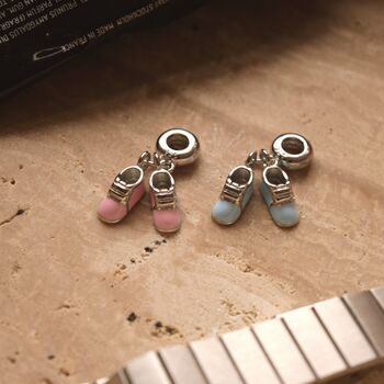 Baby Boy Shoes Charm 925 Silver Baby Shower Gift, 6 of 6