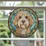 Cockapoo Apricot Stained Glass Effect Suncatcher, thumbnail 4 of 6