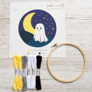 Ghost Halloween Embroidery Beginners Kit, 3 of 6
