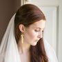 Gold Dust Orchid Bridal Earrings, thumbnail 2 of 5