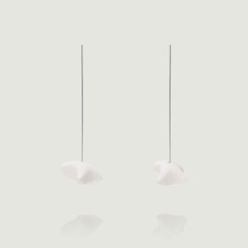 Hana Minimalist Earrings In White, 2 of 4