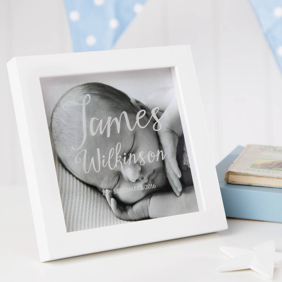 Personalised Baby Photo Box Frame, 1 of 3